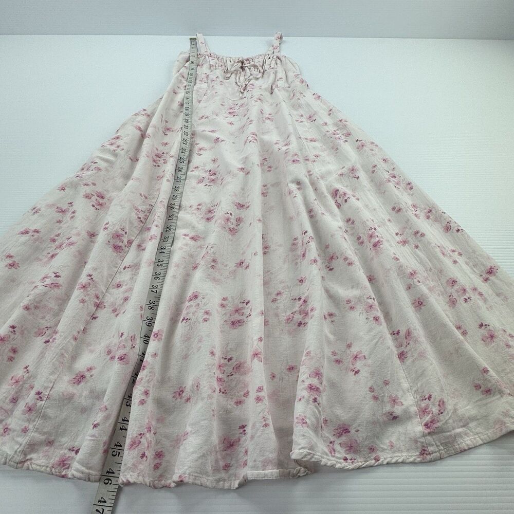 Sim & Sam Floral Linen Blend Maxi Dress Womens M Pink Cottagecore Prairie - Picture 9 of 9